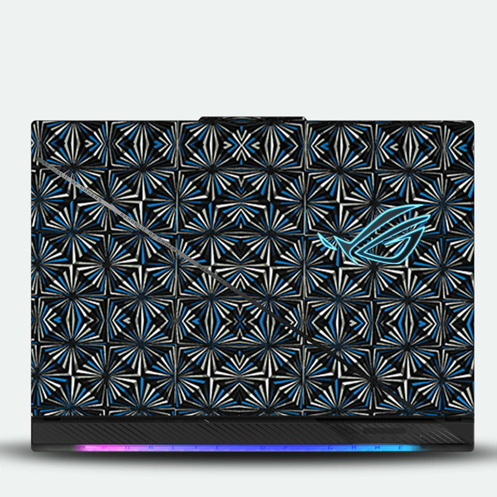 Geometric Aqua Noir Laptop Skin