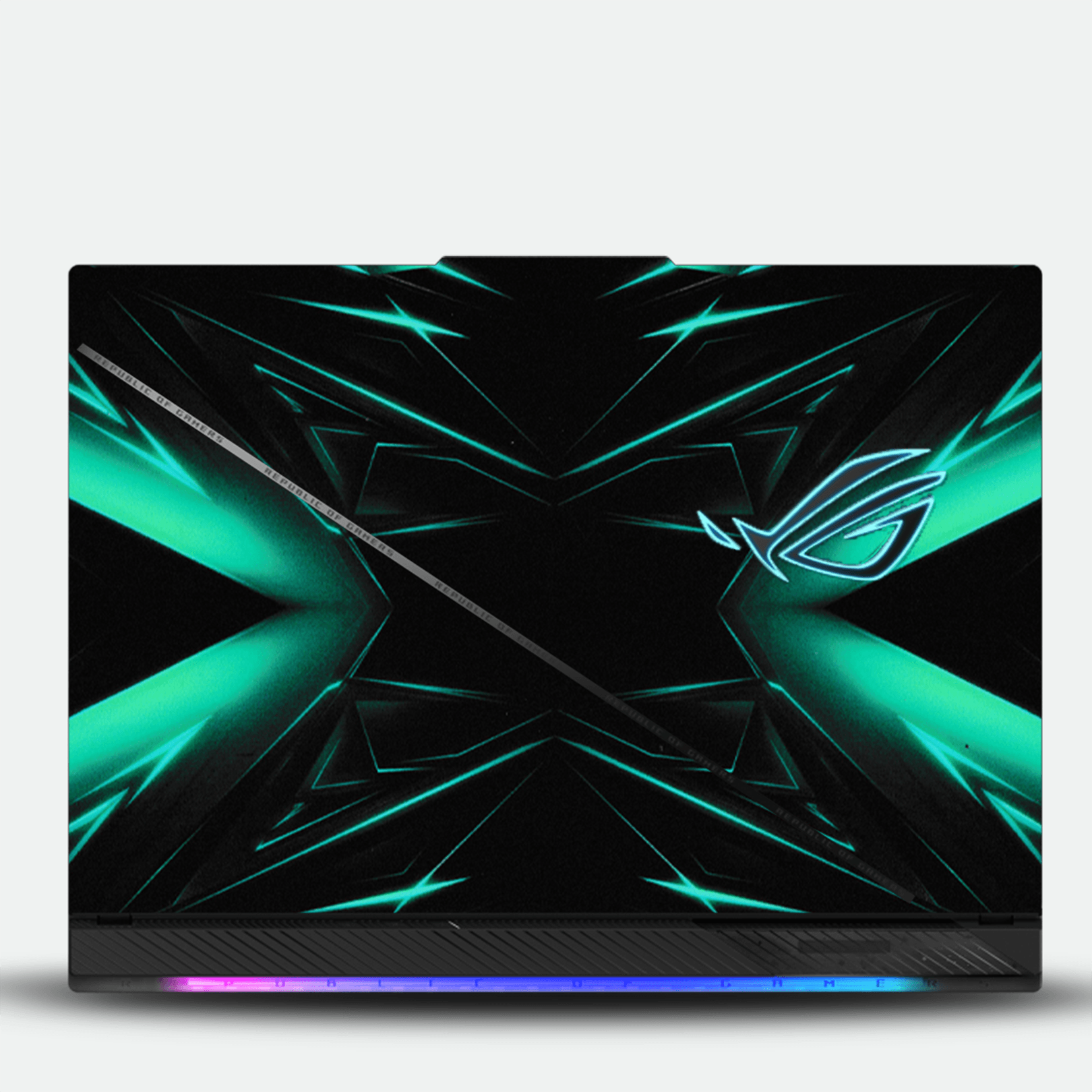 Neon Vortex Teal Laptop Skin