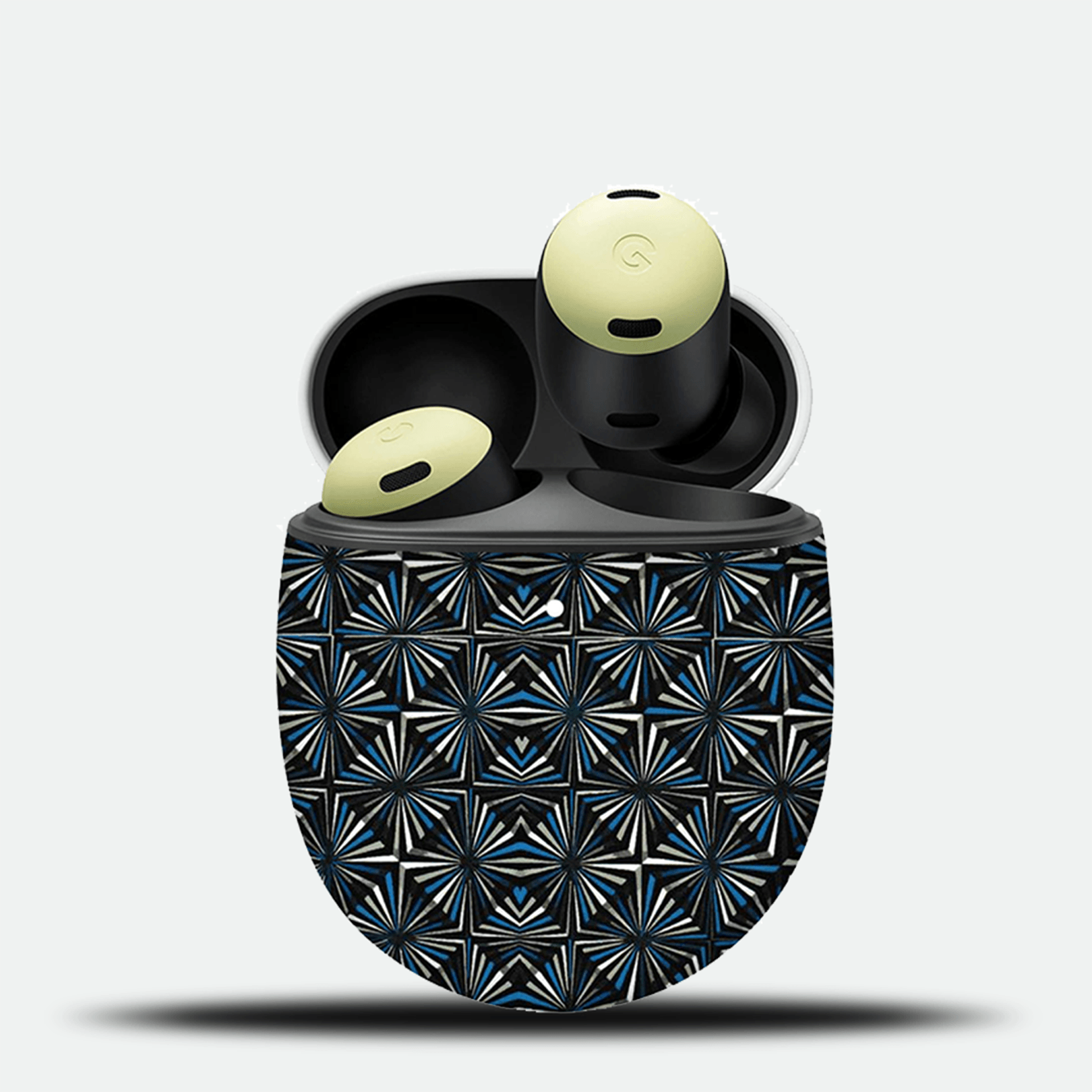 Geometric Aqua Noir Earphone Skin