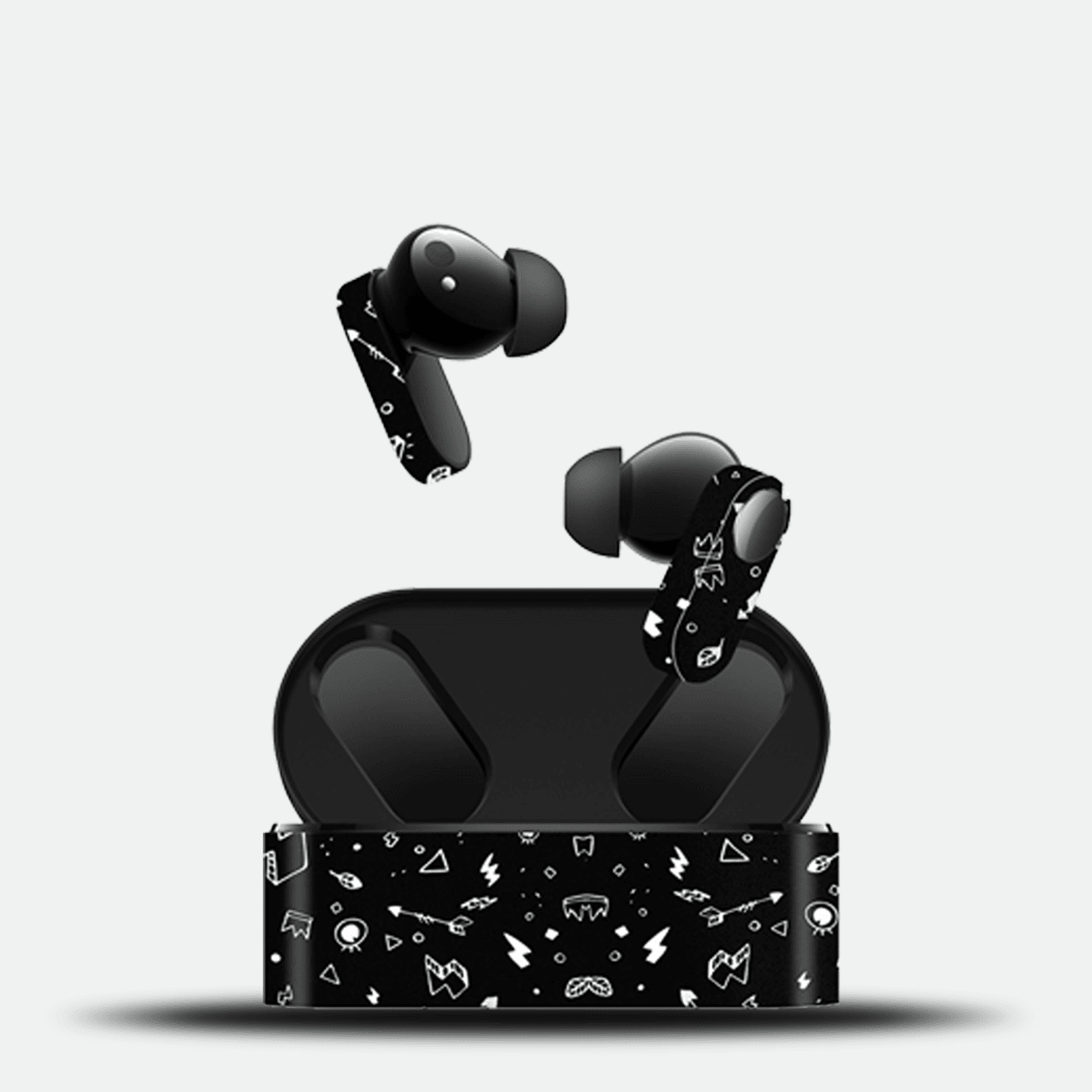 Monochrome Doodles Earphone Skin