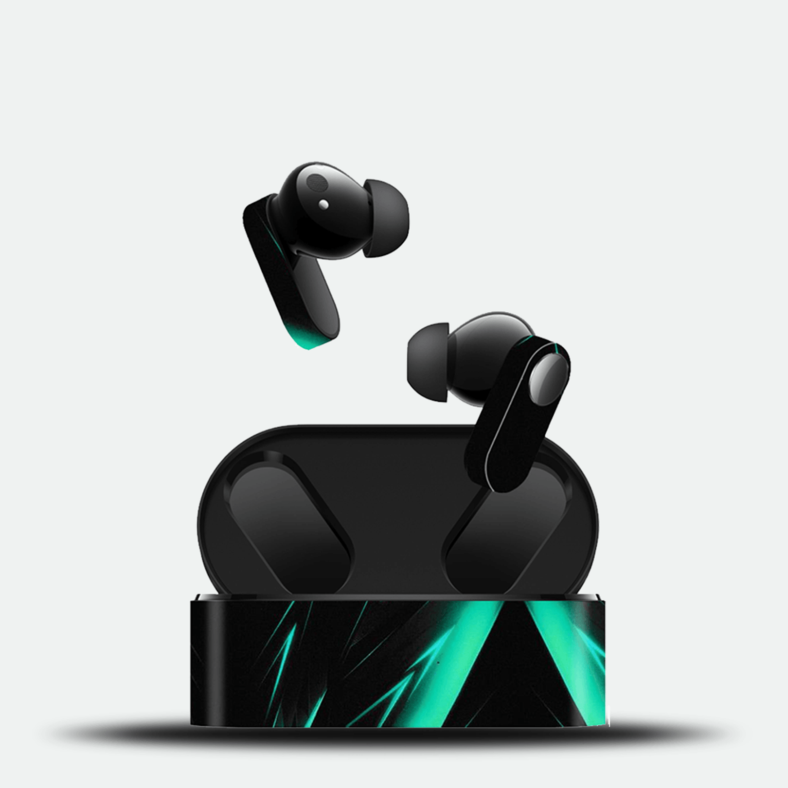 Neon Vortex Teal Earphone Skin