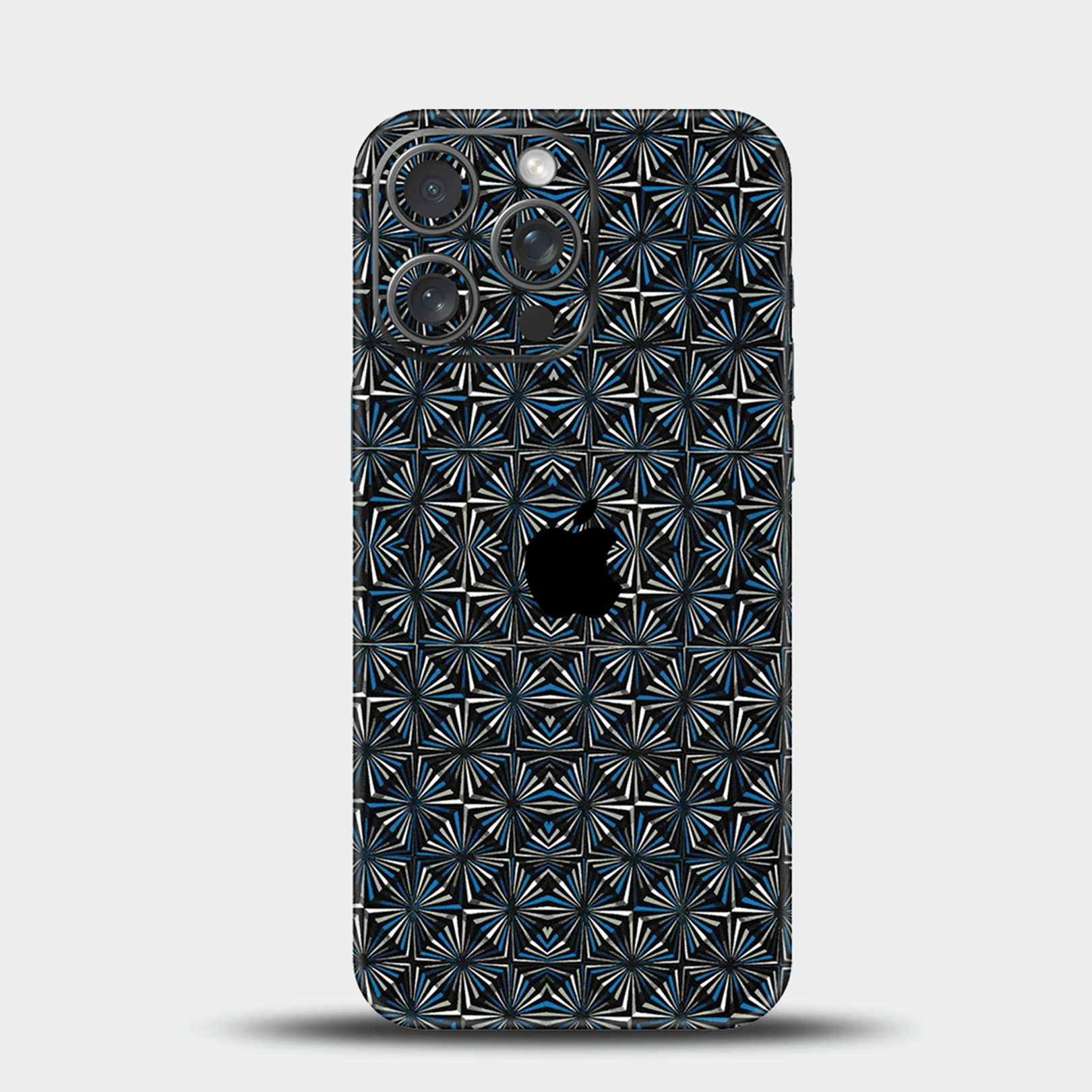 Geometric Aqua Noir Mobile Skin