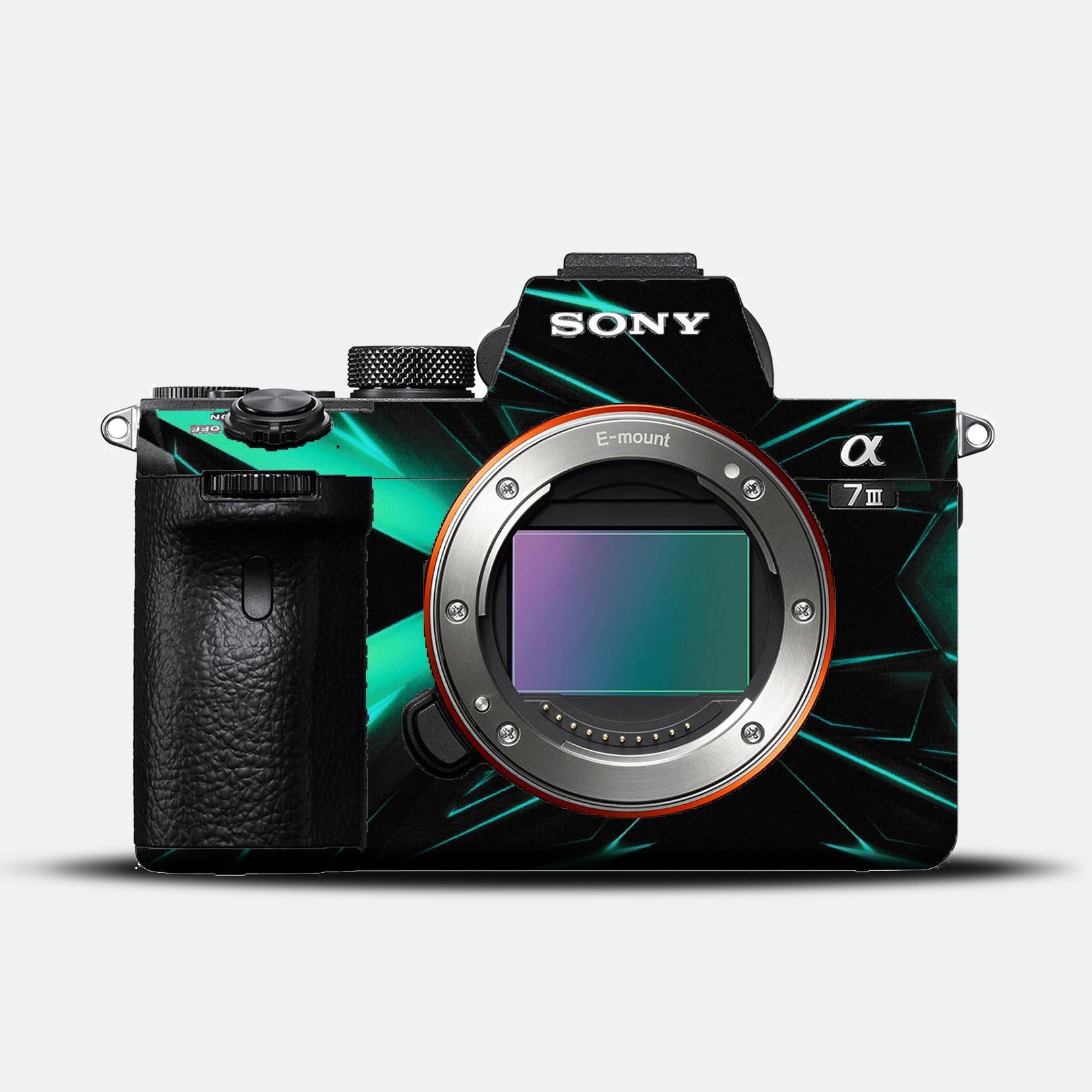 Neon Vortex Teal Camera Skin