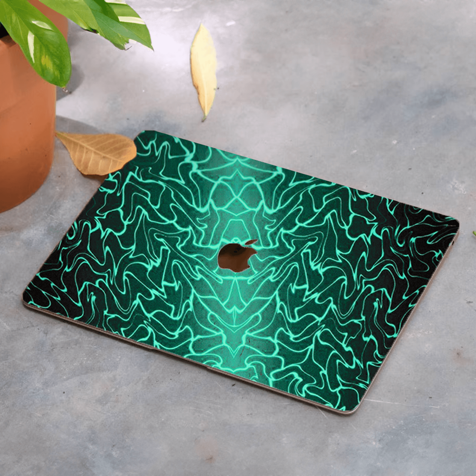 Neon Pulse Blue Laptop Skin